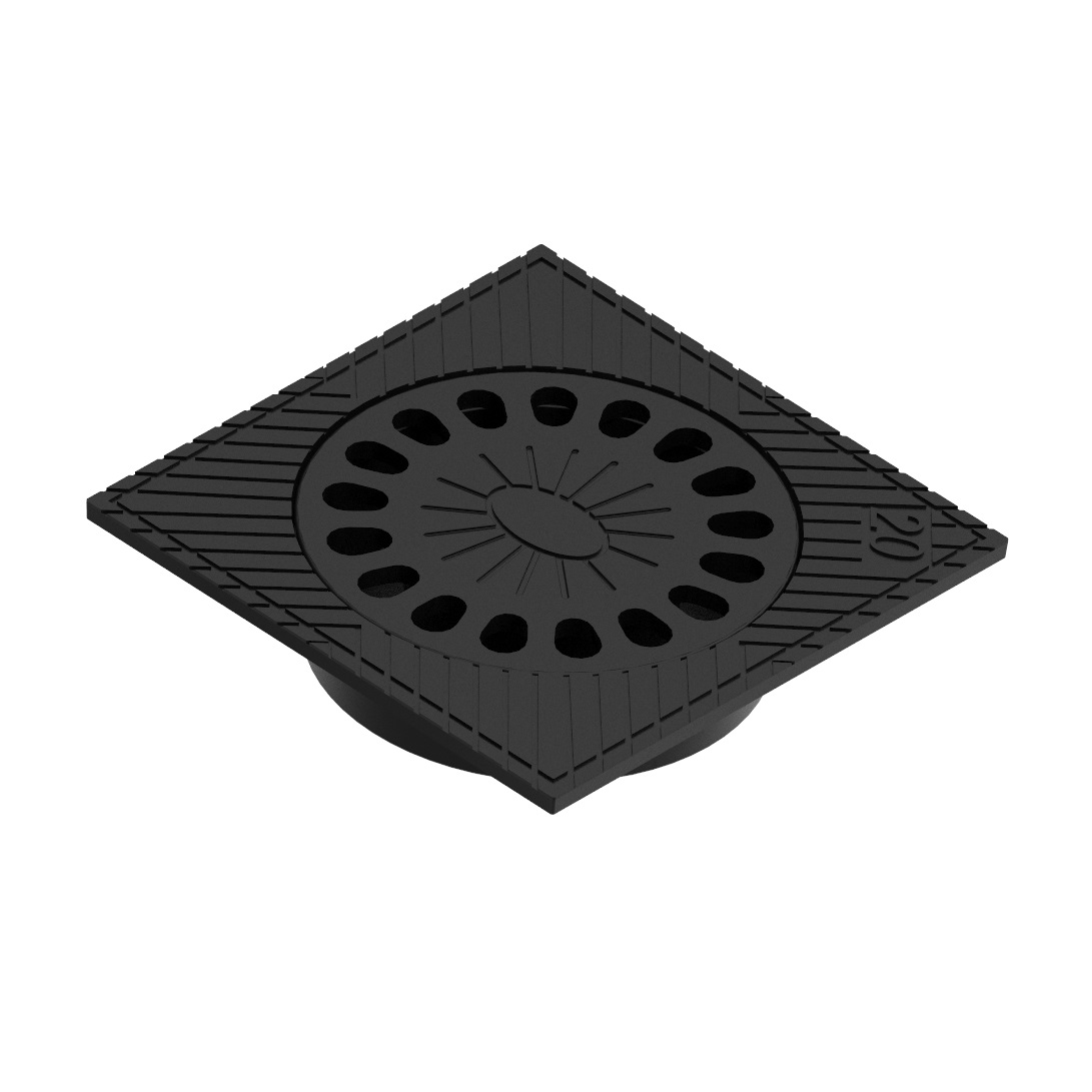 Syphonic gully grating trap 200x200x80