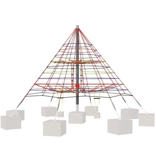 Red piramide de 4,5 mts. de altura en varios colores poste central galvanitzat 100450