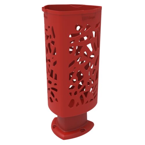 Paper bin Scuderia of Polyethylene Red color RAL 3020 for Street