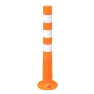 Pilona para atornillar al suelo de poliuretano, de color naranja. H-750-AT-NAR