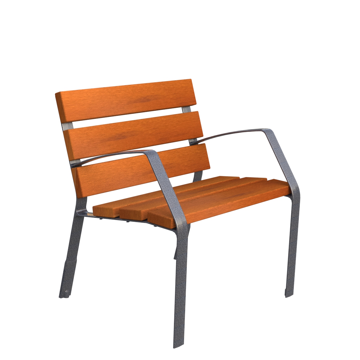 MODO08 chair in cast iron and tropical wood