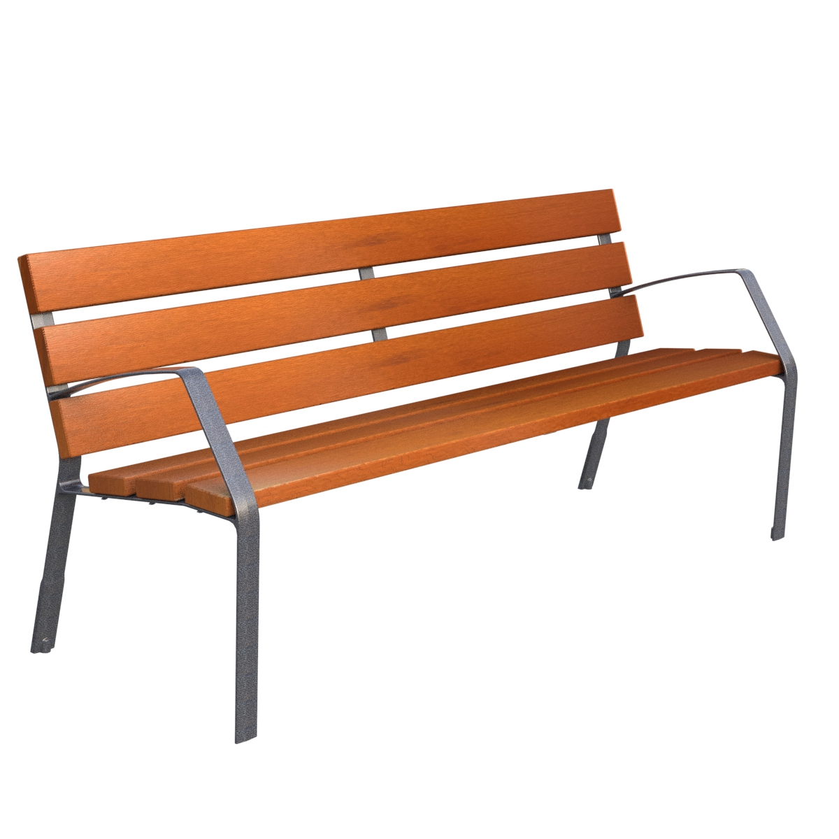 MODO08 bench in cast iron and tropical wood