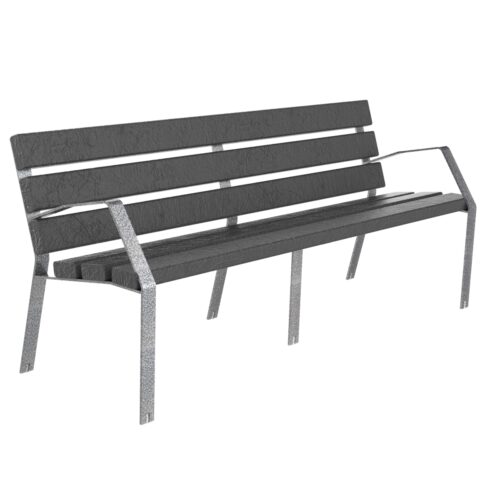 MODO08 iron bench and recycled polymer slats MODO08-1800A-PR-50
