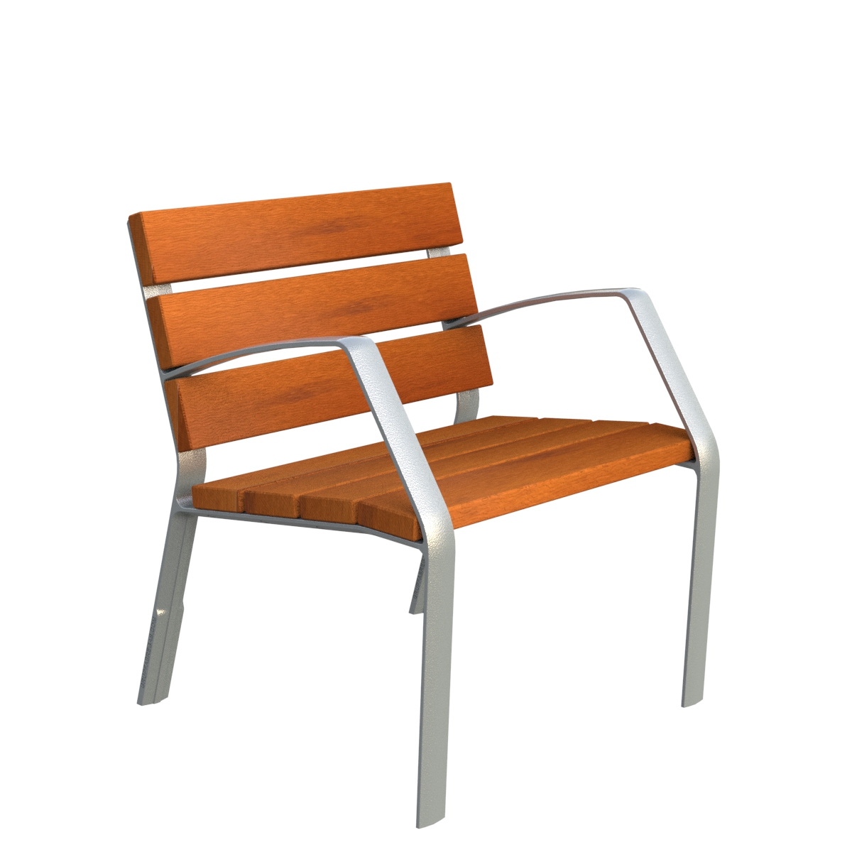 Cadira MODO10 de fusta tropical i alumini