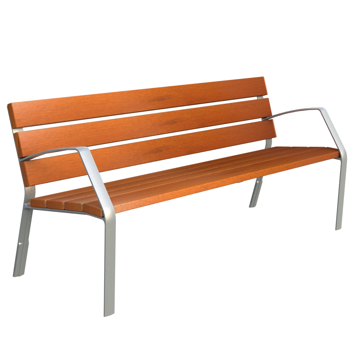 MODO10 Bench in aluminium and tropical wood