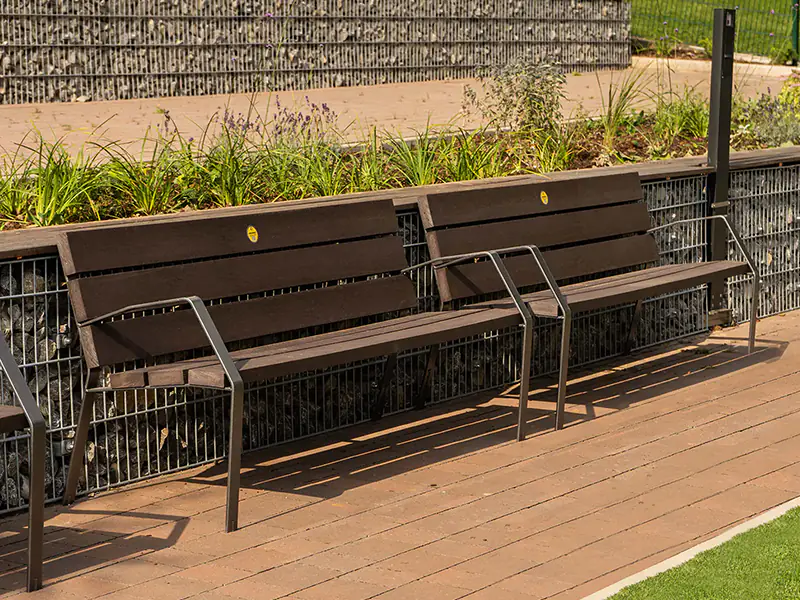 Recycled polymer benches