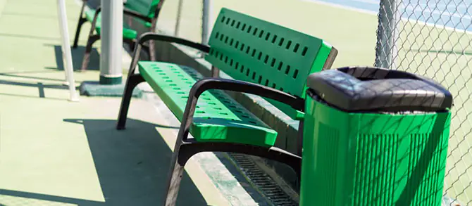 Benches and bins in polyethylene