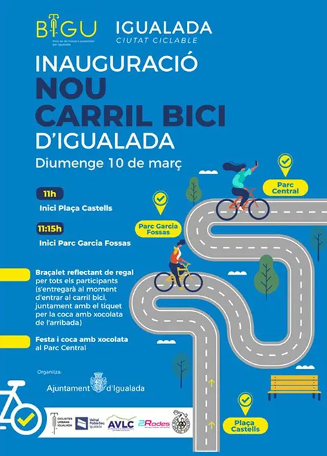 Cartel de la inauguración del carril bici