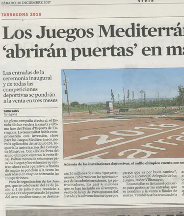 Grup Fábregas colabora en las instalaciones deportivas para los Juegos Mediterráneos