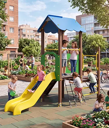 Juegos infantiles de plástico reciclado