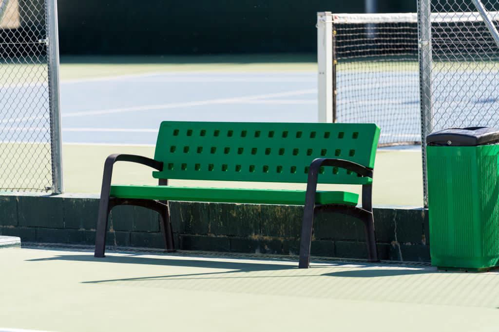 Polyethylene benches and bins in tennis club - 2021